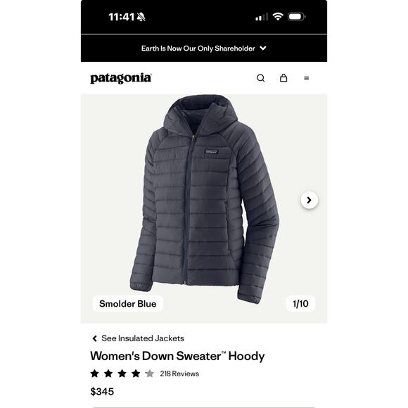Patagonia Women's Down Sweater Hoody Down jacket Navy Blue Size XXS NWOT - Picture 13 of 13